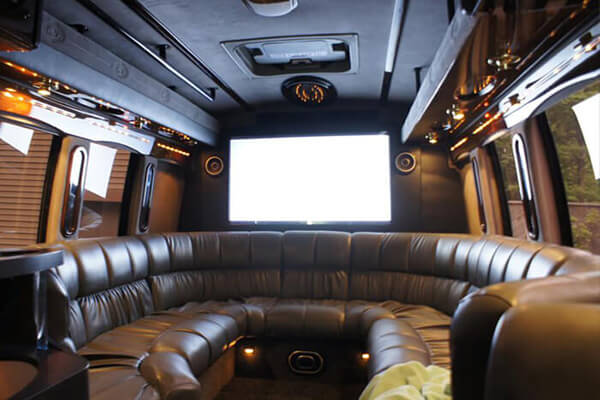 limo bus leather seats